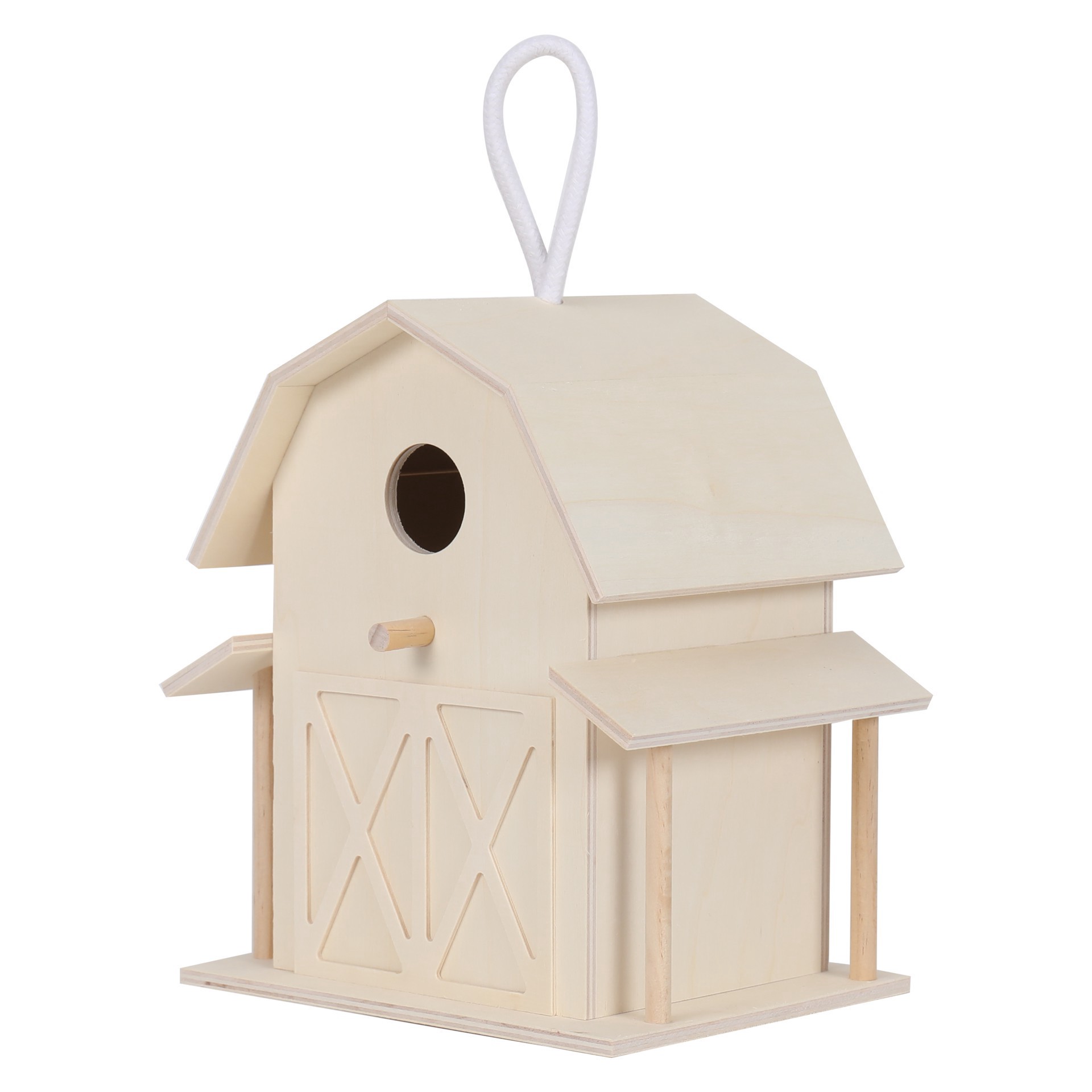 slide 2 of 4, 8" Wood Barn Birdhouse By Make Market, 7 in x 5.3 in x 8 in