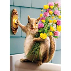 Avanti Squirrel Delivers Flower Bouquet New Home Card, 4 In X 6 In, 1 Ct