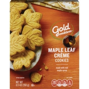 slide 1 of 1, CVS Gold Emblem Maple Leaf Creme Cookies, 12.3 oz; 350 gram