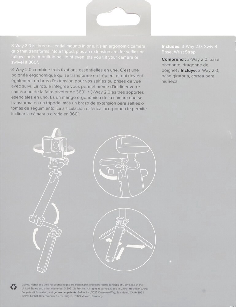 slide 6 of 6, Gopro 3-Way Grip & Tripod, 1 ct