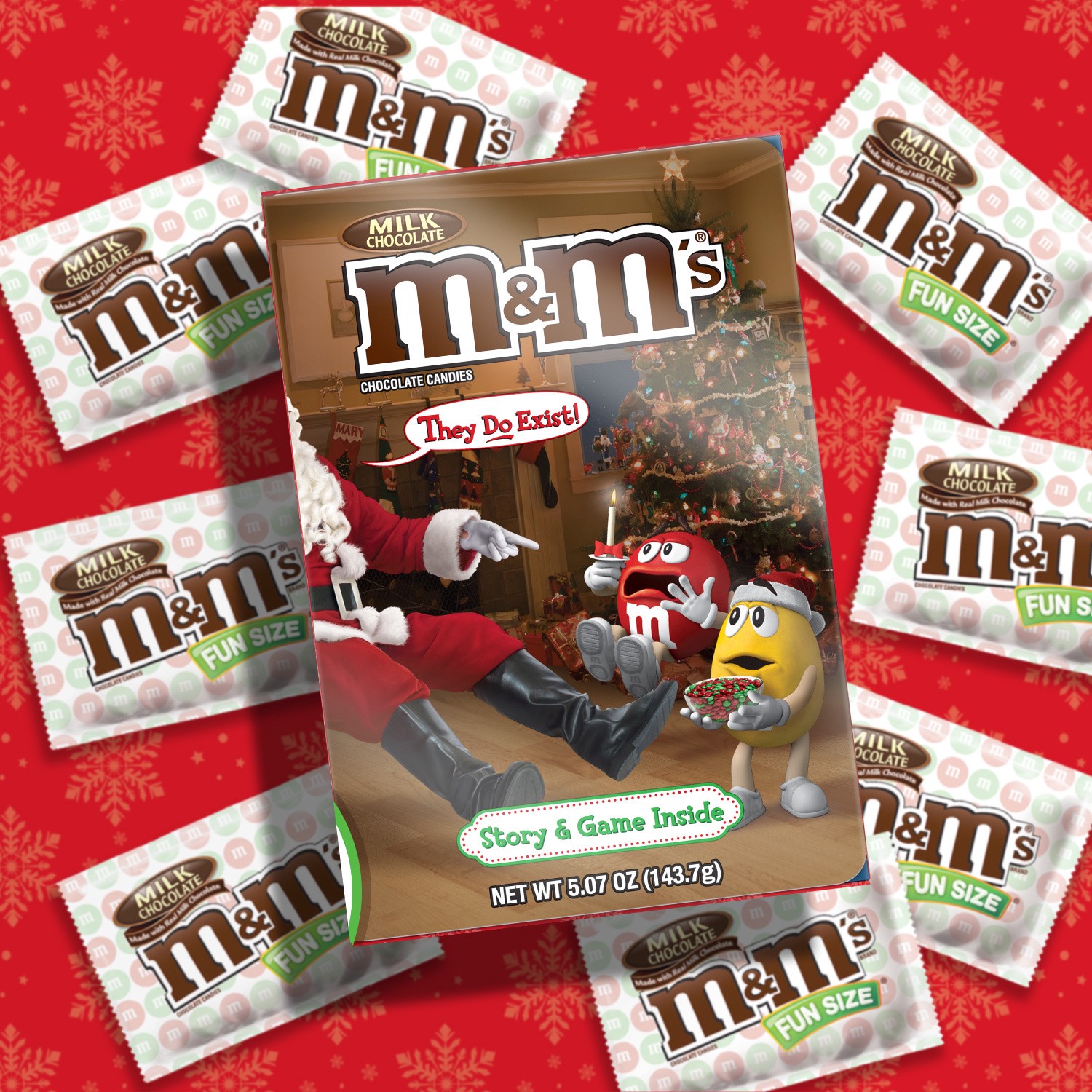 slide 3 of 5, M&M's Milk Chocolate Fun Size Candy Christmas Storybook Gift, 5.07 Ounces, 5.07 oz