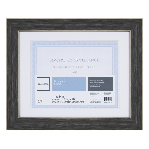 slide 1 of 1, Realspace Wyeth Document Frame, Dark Gray, 1 ct