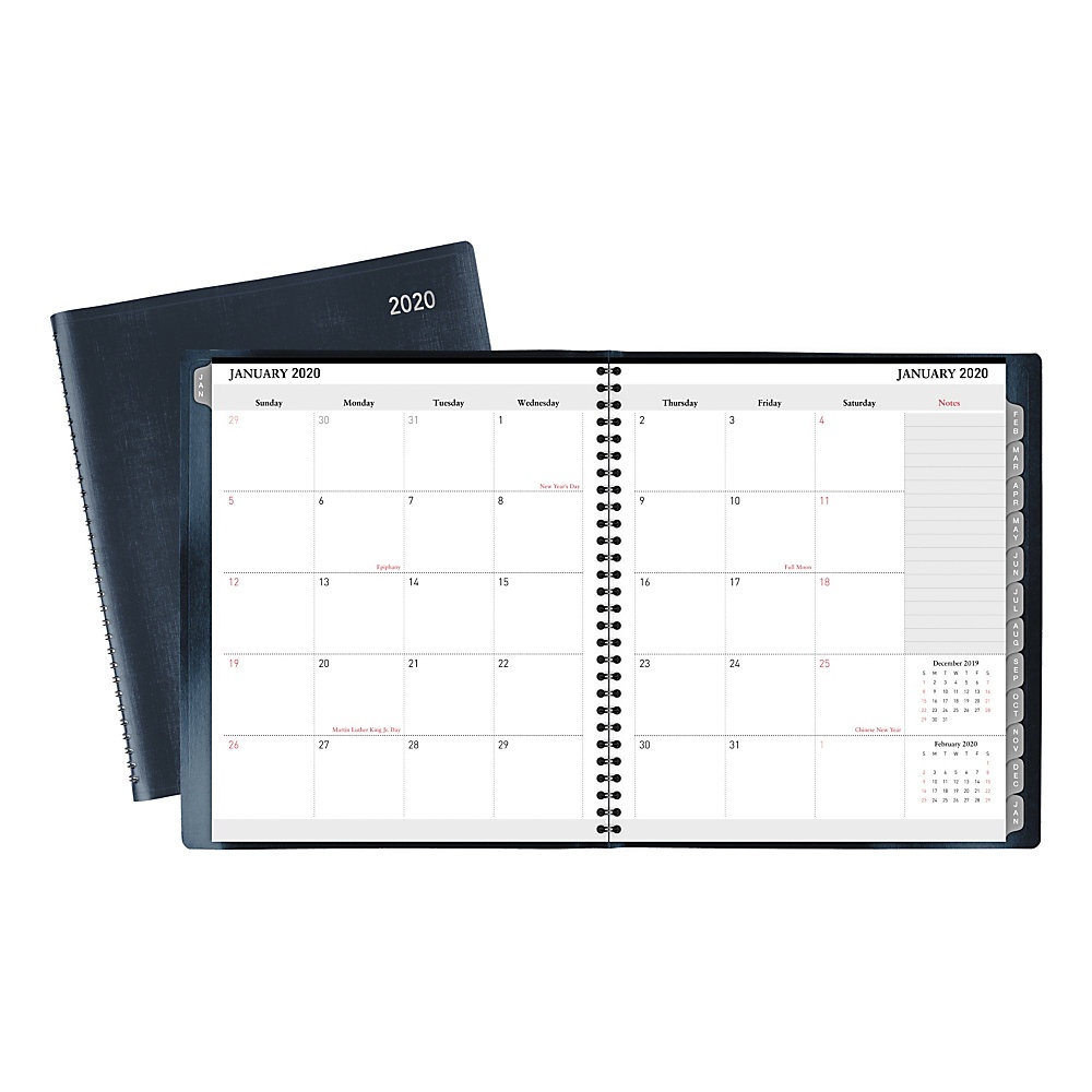 slide 1 of 1, Office Depot Brand Monthly Planner, 9'' X 11'', Cobalt Blue, January To December 2020, Od710717, 1 ct