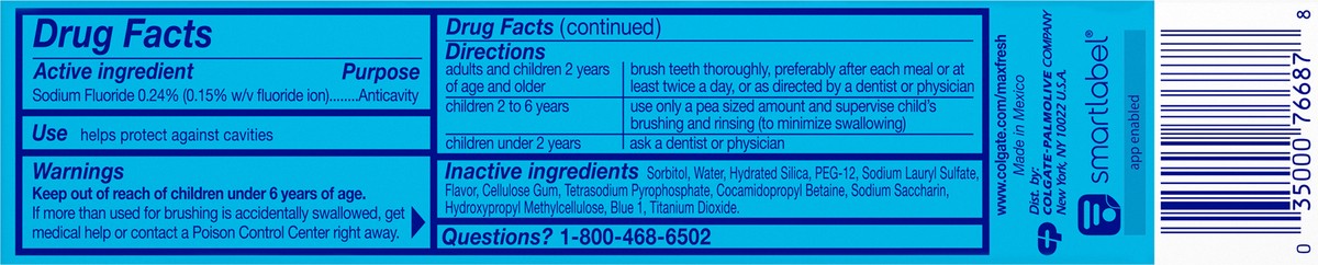 slide 3 of 7, Colgate Max Fresh Travel Size Toothpaste with Mini Breath Strips, Cool Mint - 1.9 Oz., 1.9 oz