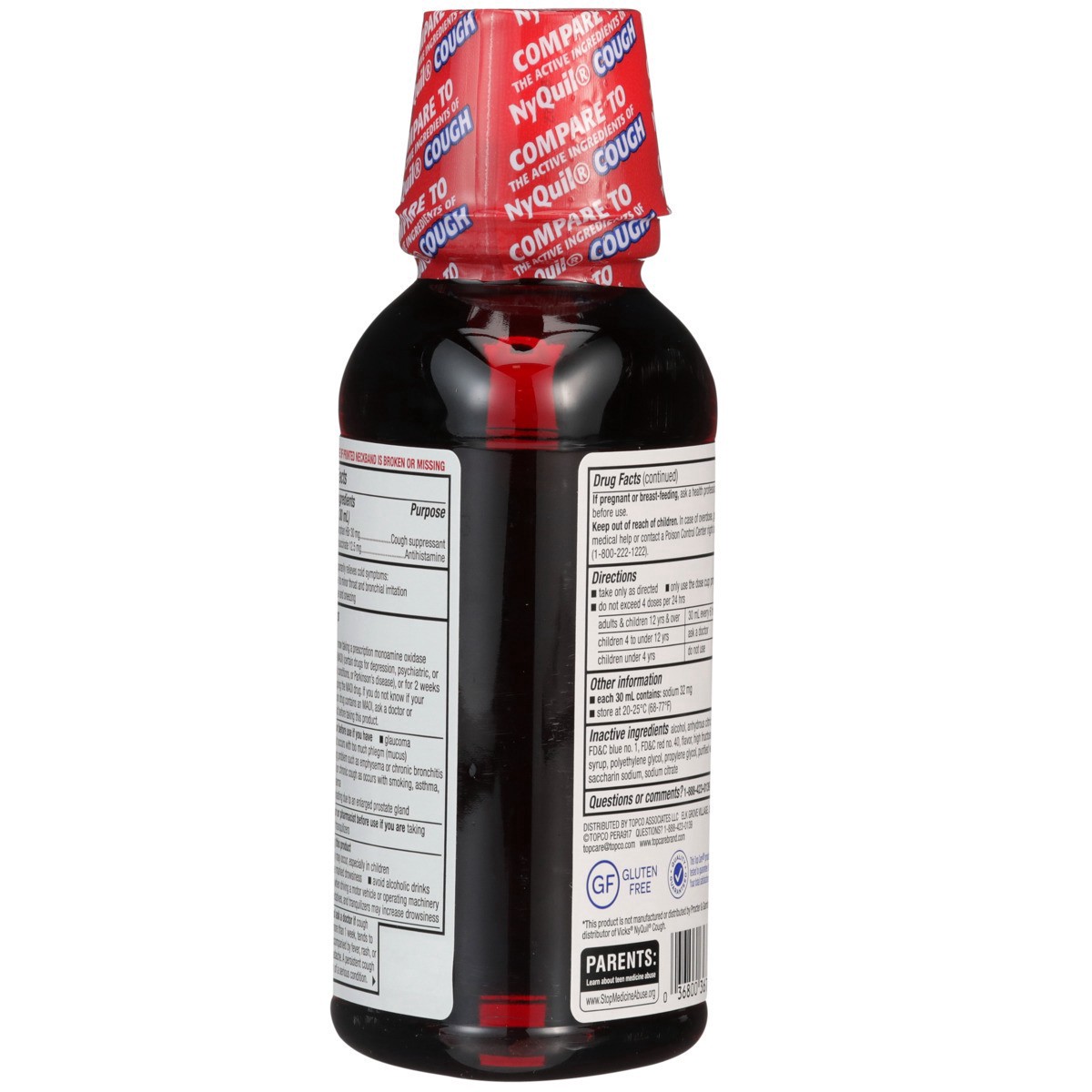 slide 5 of 9, TopCare Nite Time Cough Syrup, Cherry, 12 fl oz