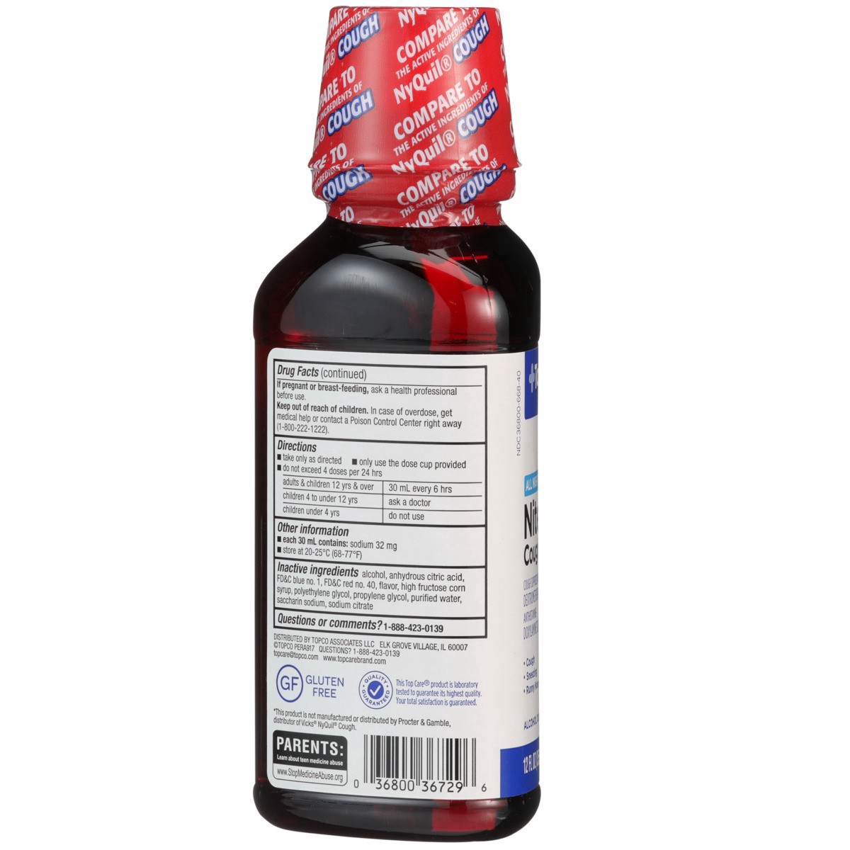 slide 7 of 9, TopCare Nite Time Cough Syrup, Cherry, 12 fl oz