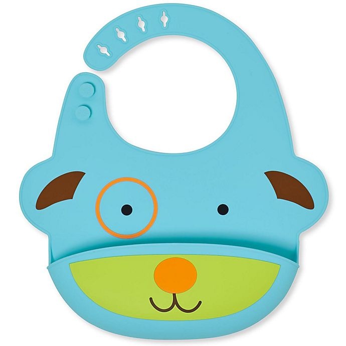 slide 1 of 5, Skip Hop SKIP*HOP Dog ZOO Fold & Go Silicone Bib, 1 ct