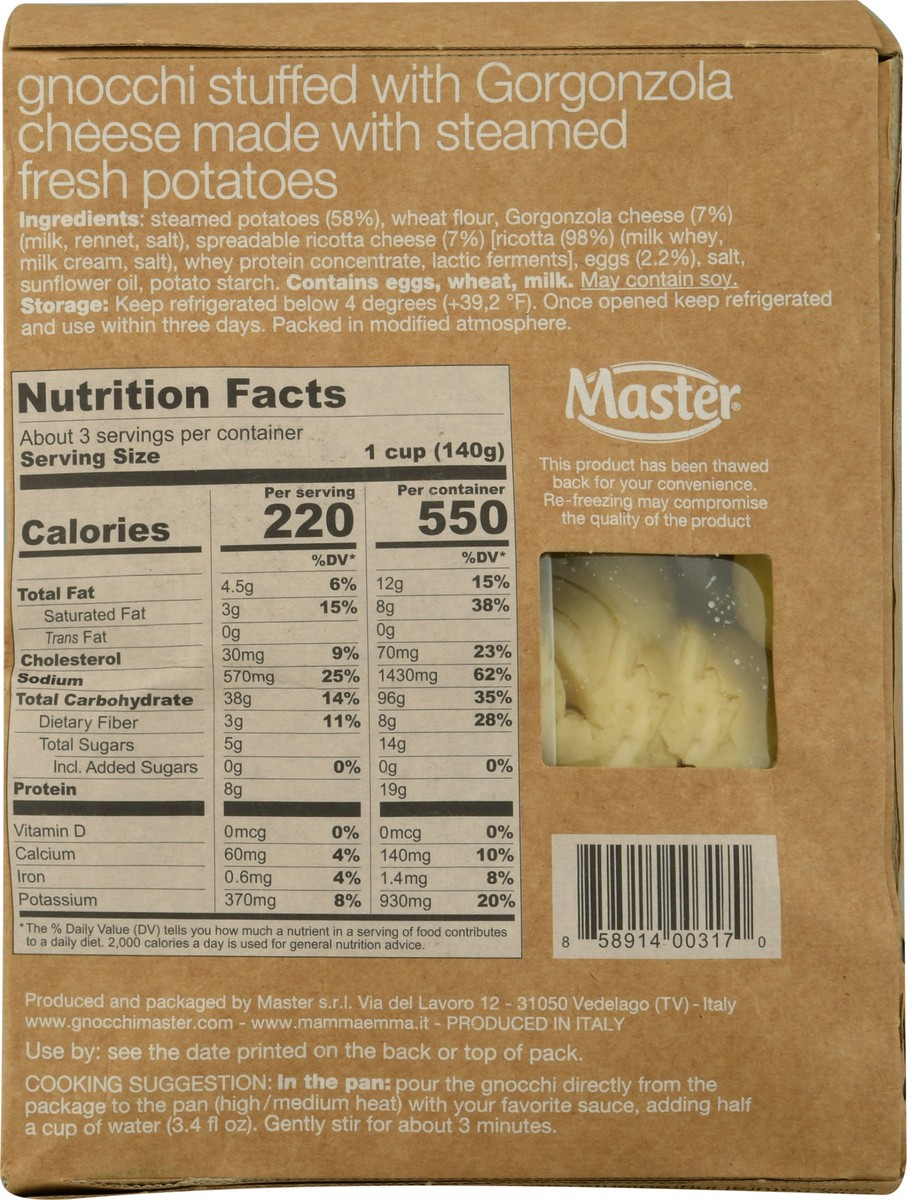 slide 5 of 9, mamma emma Gnocchi Stuffed With Gorgonzola Cheese 12.4 oz Box, 12.4 oz