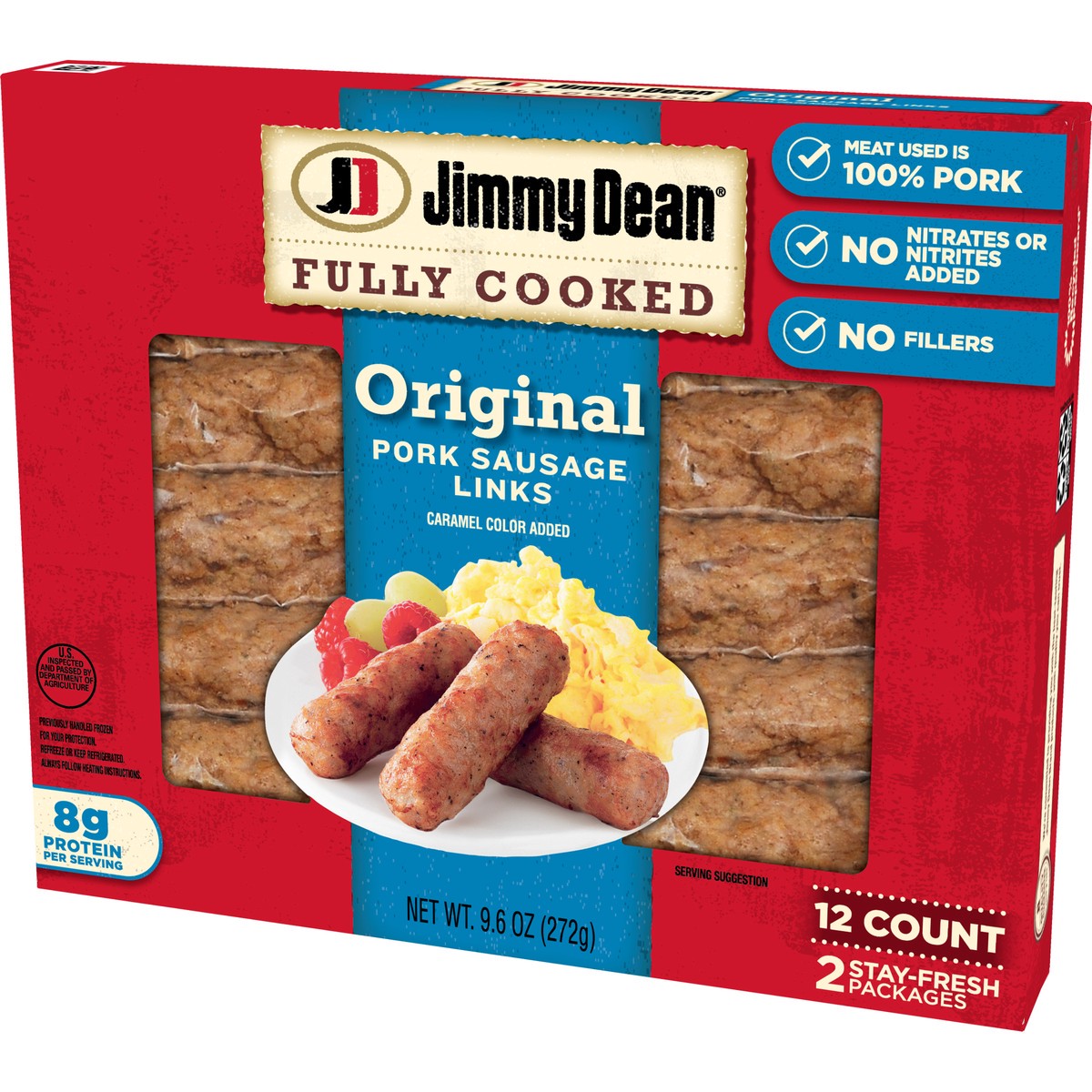 slide 3 of 9, Jimmy Dean Fully Cooked Original Pork Breakfast Sausage Links, 12 Count, 272.15 g
