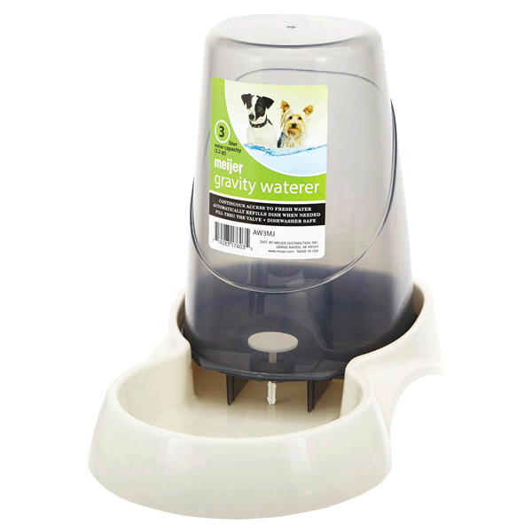 slide 1 of 1, Meijer Gravity Pet Waterer, 3 ltr, 1 ct