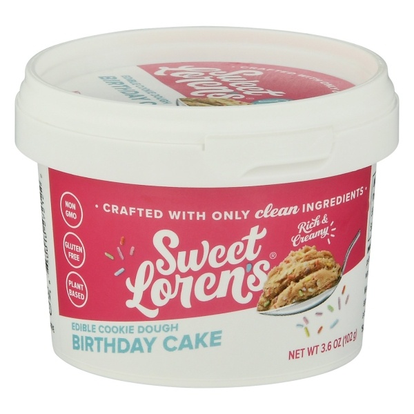 slide 1 of 1, Sweet Loren's Birthday Cake Edible Cookie Dough Mini Cups, 3.6 oz