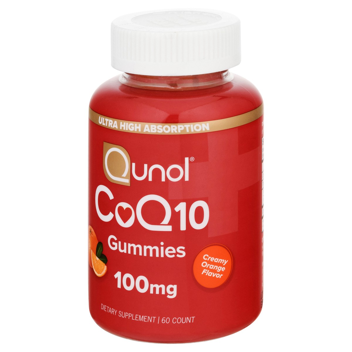 slide 3 of 9, Qunol CoQ10 Gummies, Orange Flavor, 60 ct; 100 mg