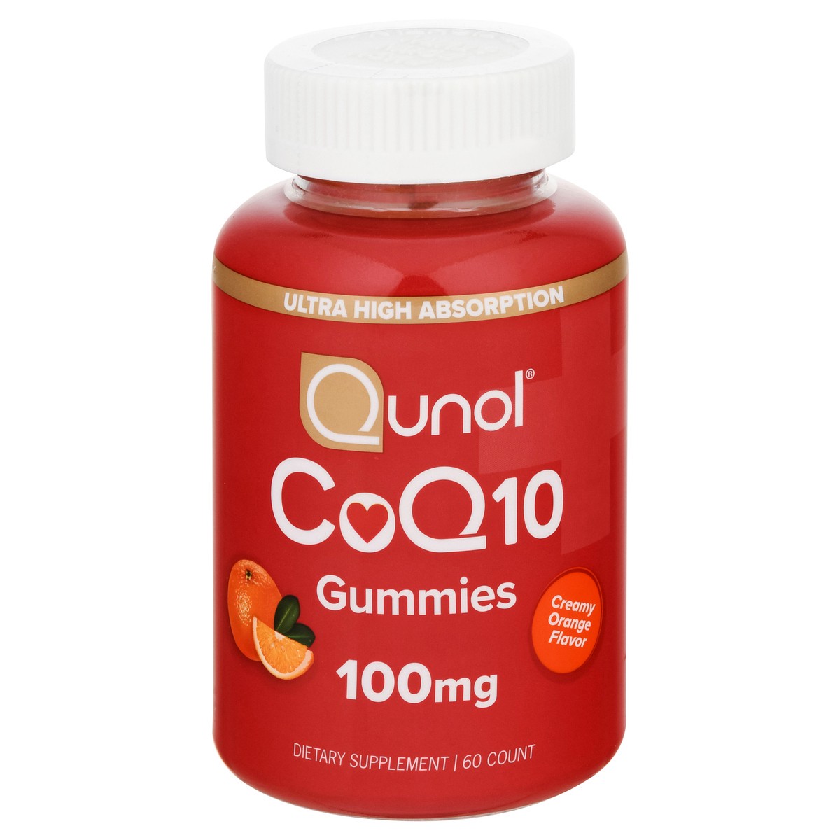 slide 1 of 9, Qunol CoQ10 Gummies, Orange Flavor, 60 ct; 100 mg