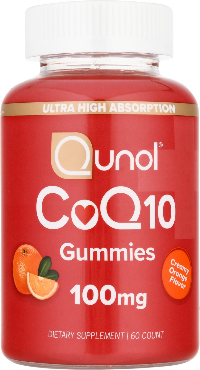 slide 6 of 9, Qunol CoQ10 Gummies, Orange Flavor, 60 ct; 100 mg