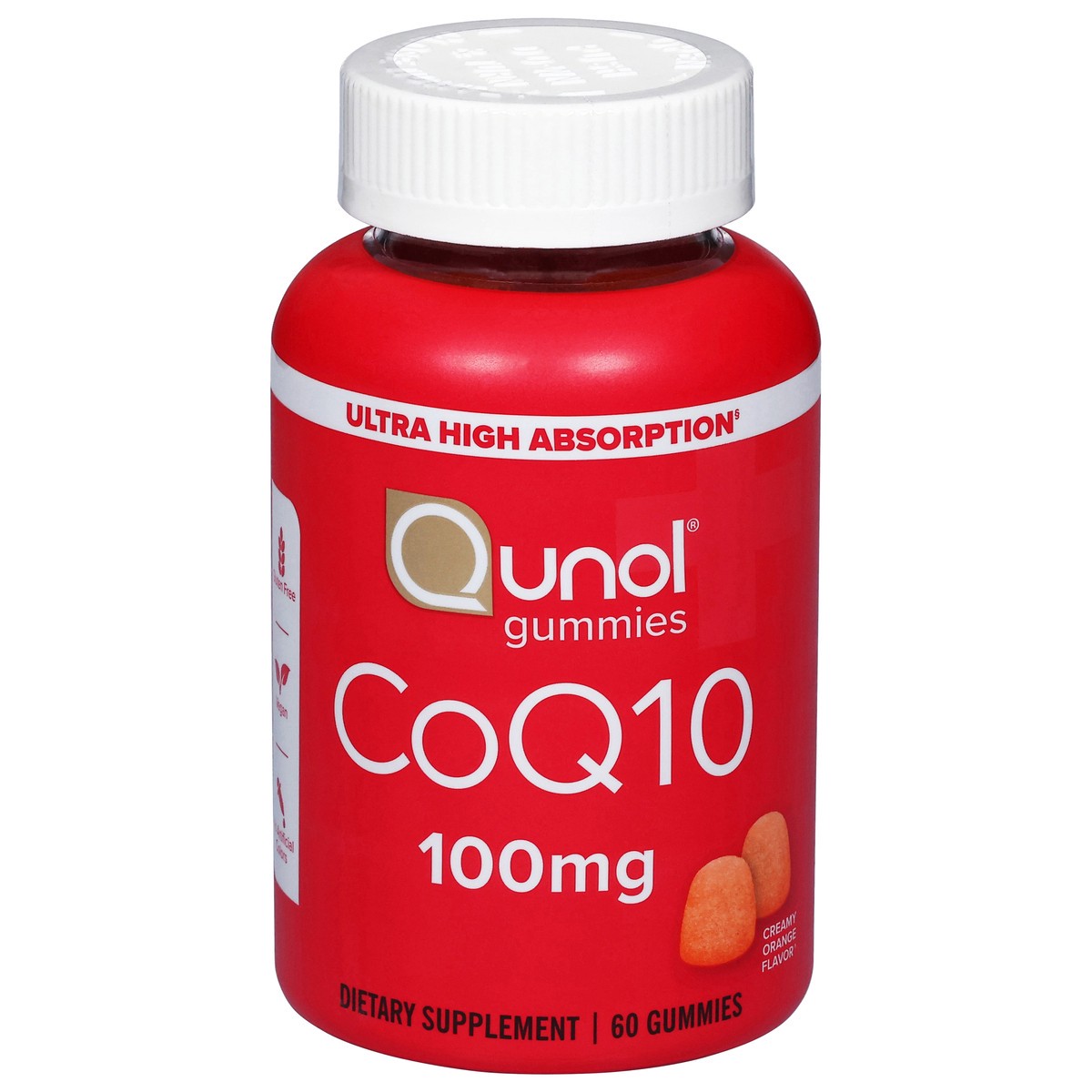 slide 1 of 9, Qunol 100 mg Creamy Orange Flavor Ultra CoQ10 60 Gummies, 60 ct; 100 mg