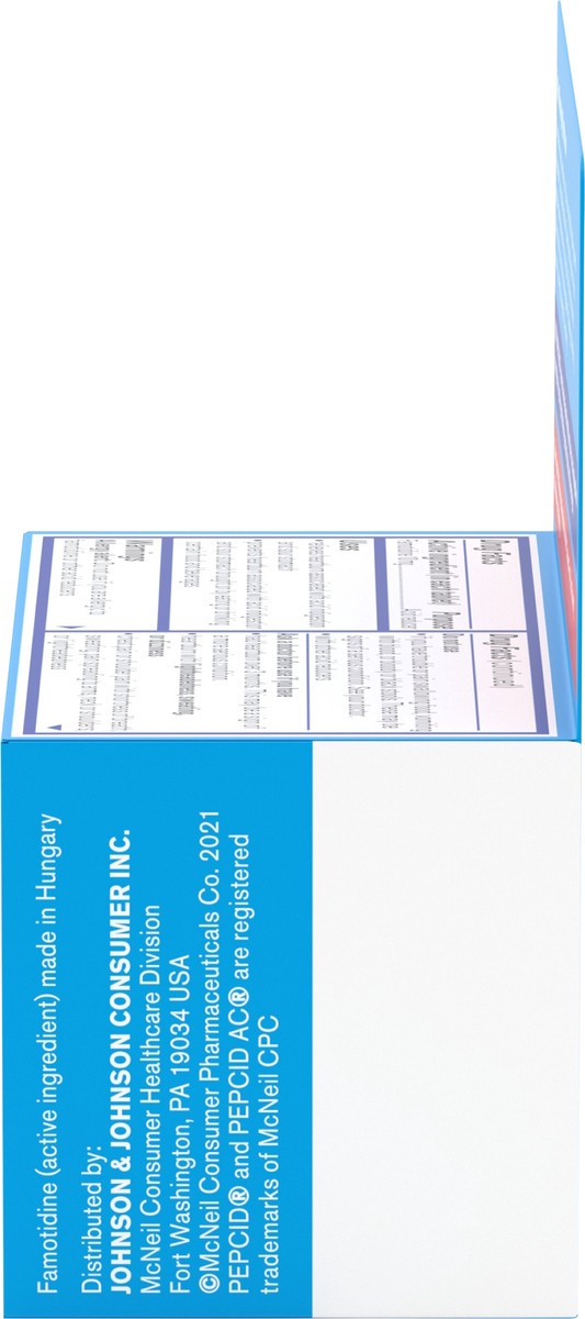 slide 7 of 9, Pepcid AC Original Strength Heartburn Relief Tablets, OTC Medicine Prevents & Relieves Heartburn Due to Acid Indigestion & Sour Stomach, 10mg Famotidine Acid Reducer, Fast-Acting, 90 ct, 90 ct