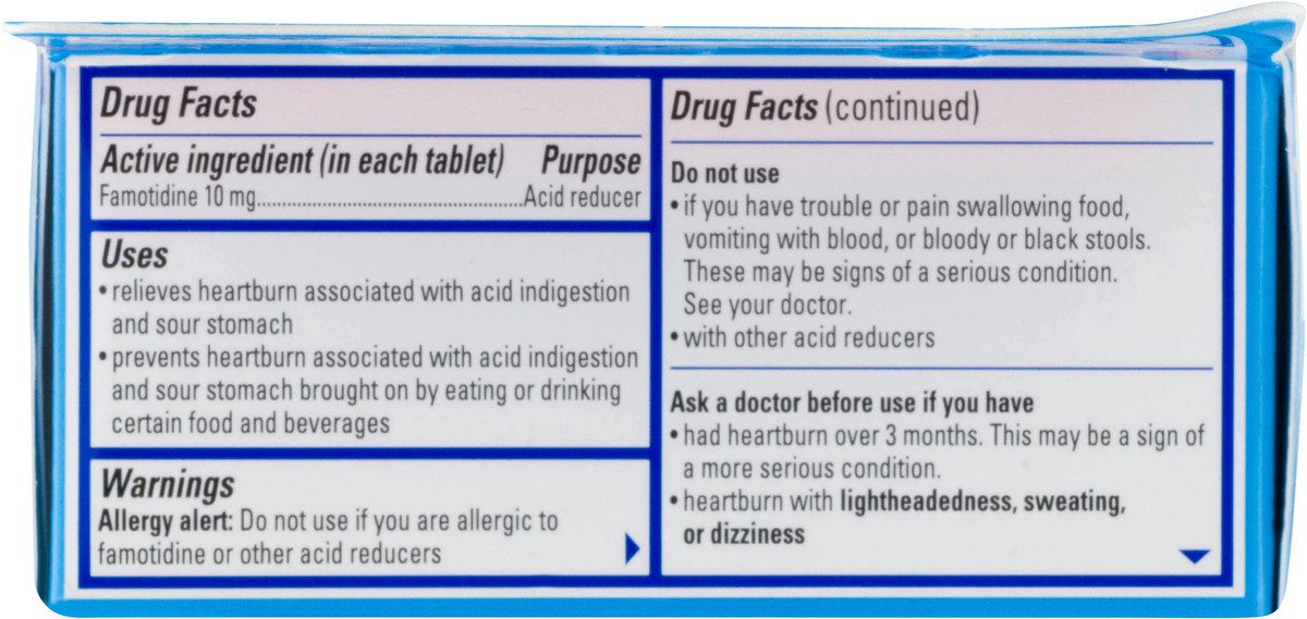 slide 3 of 9, Pepcid AC Original Strength Heartburn Relief Tablets, OTC Medicine Prevents & Relieves Heartburn Due to Acid Indigestion & Sour Stomach, 10mg Famotidine Acid Reducer, Fast-Acting, 90 ct, 90 ct