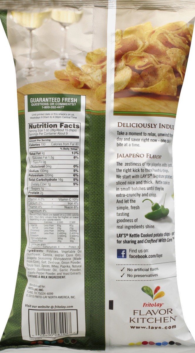 slide 6 of 6, Lay's Kettle Cooked Jalapeno Potato Chips, 8.5 oz