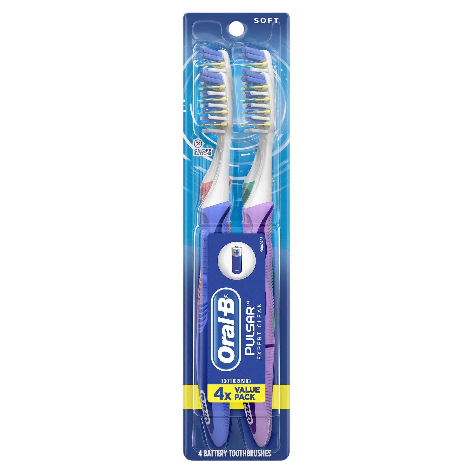 slide 1 of 1, Oral-B Pulsar Expert Clean Battery Soft Toothbrush - 4pk, 4 ct