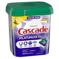 slide 13 of 29, Cascade Lemon Scent Platinum ActionPacs Dishwasher Detergents, 62 ct