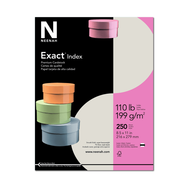 slide 2 of 3, Neenah Extra-Heavyweight Exact Index Card Stock, Gray, 250 ct