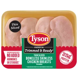 Tyson® All Natural Fresh Thin Sliced Boneless Skinless Chicken Breasts with Rib Meat