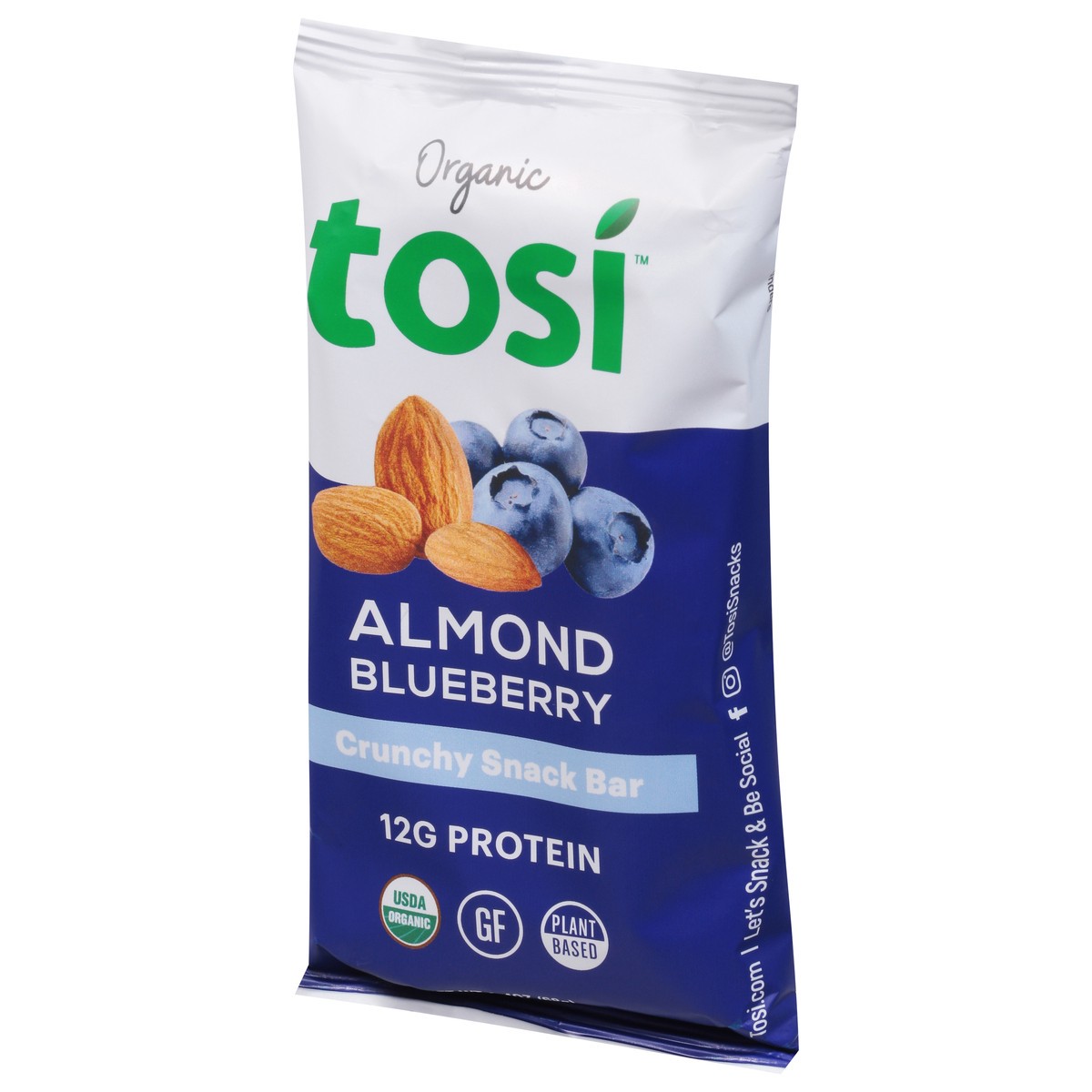 slide 14 of 14, Tosi Organic Crunchy Almond Blueberry Snack Bar 2.4 oz, 2.4 oz