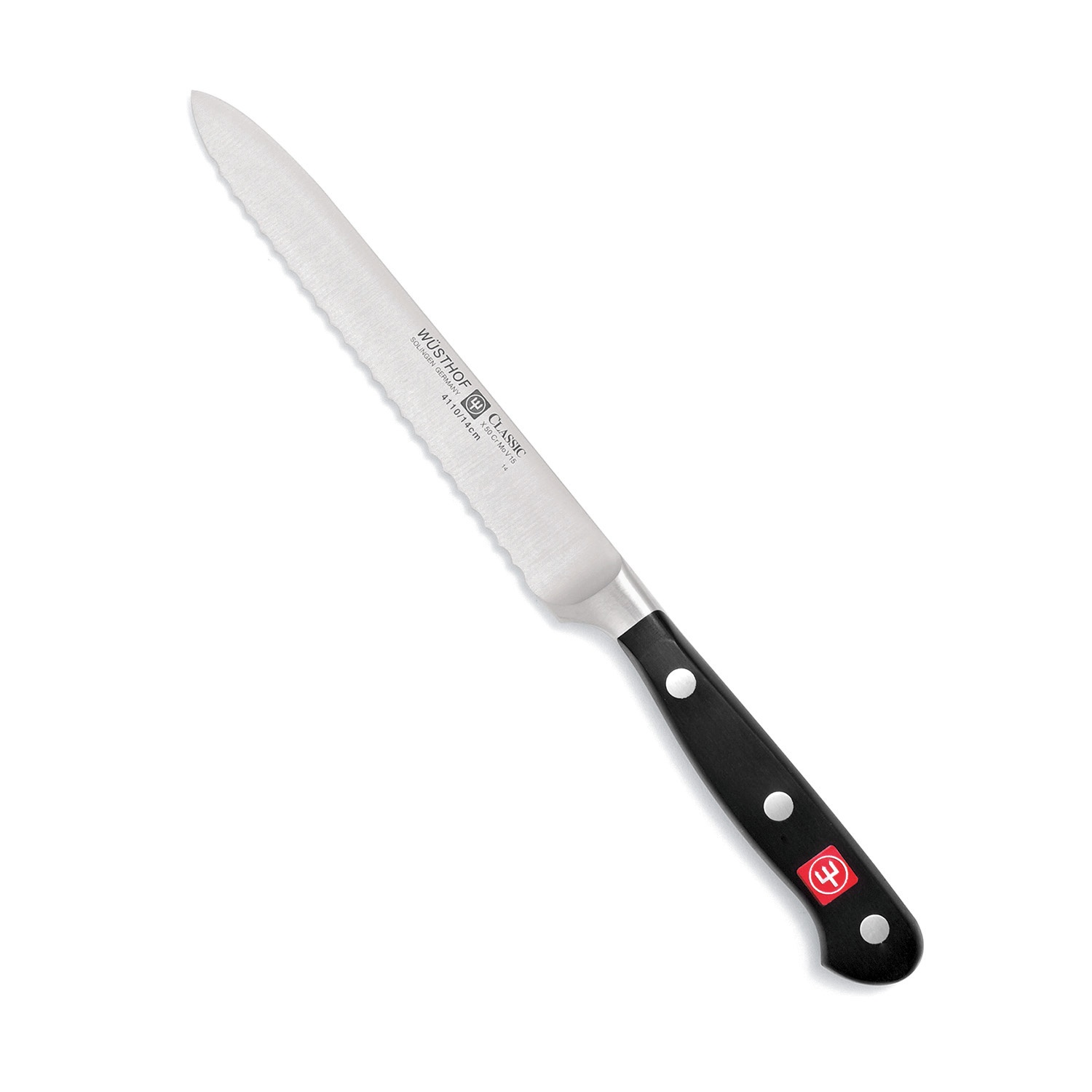 slide 1 of 1, Wüsthof Classic Serrated Utility Knife, 5 in