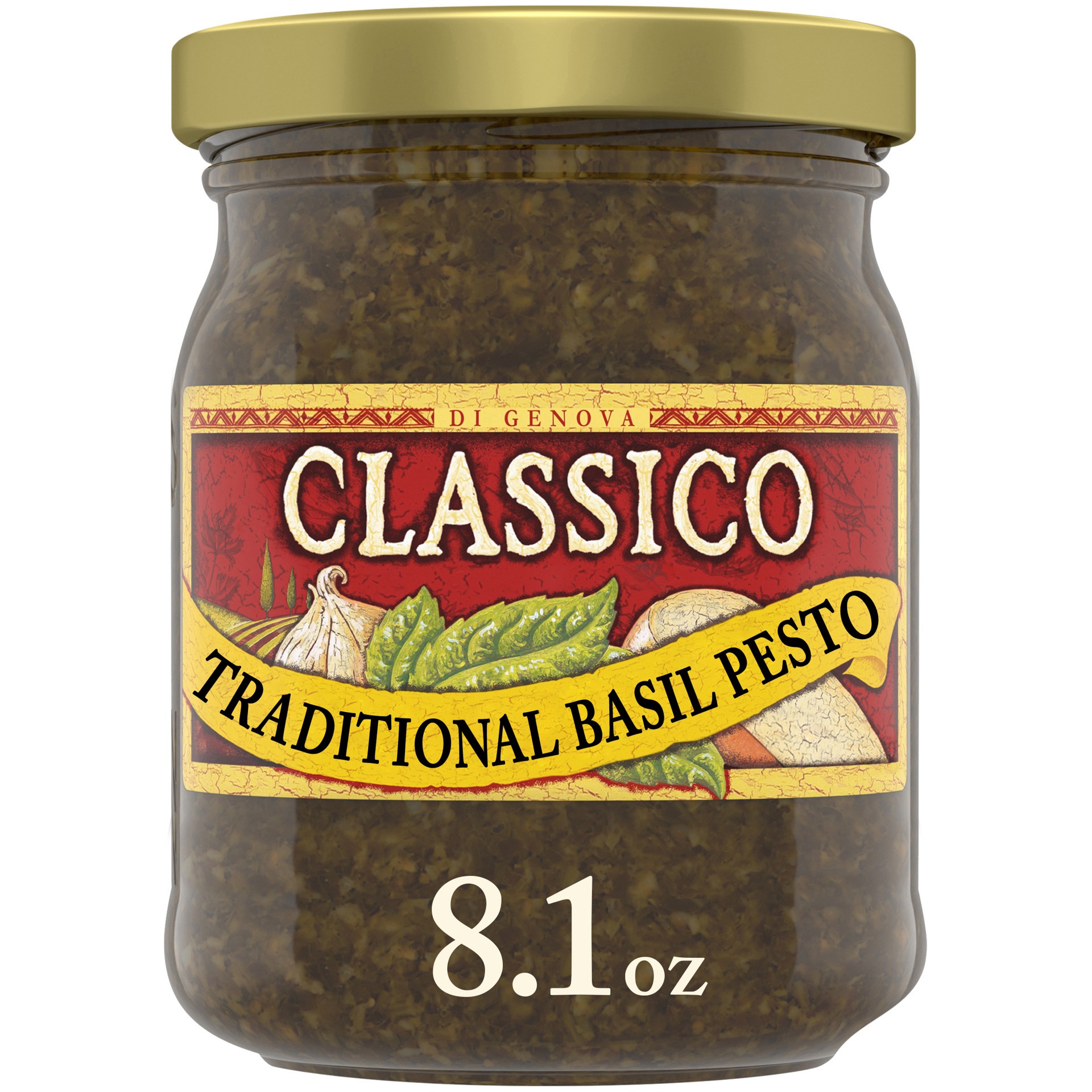 slide 1 of 9, Classico Basil Pesto Sauce Spread, 8.1 oz