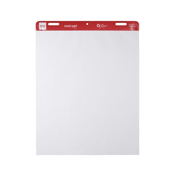 slide 1 of 1, Office Depot Brand Standard Easel Pads, 27'' X 34'', 30% Recycled, White, 50 Sheets Per Pad, Pack Of 2 Pads, 2 ct