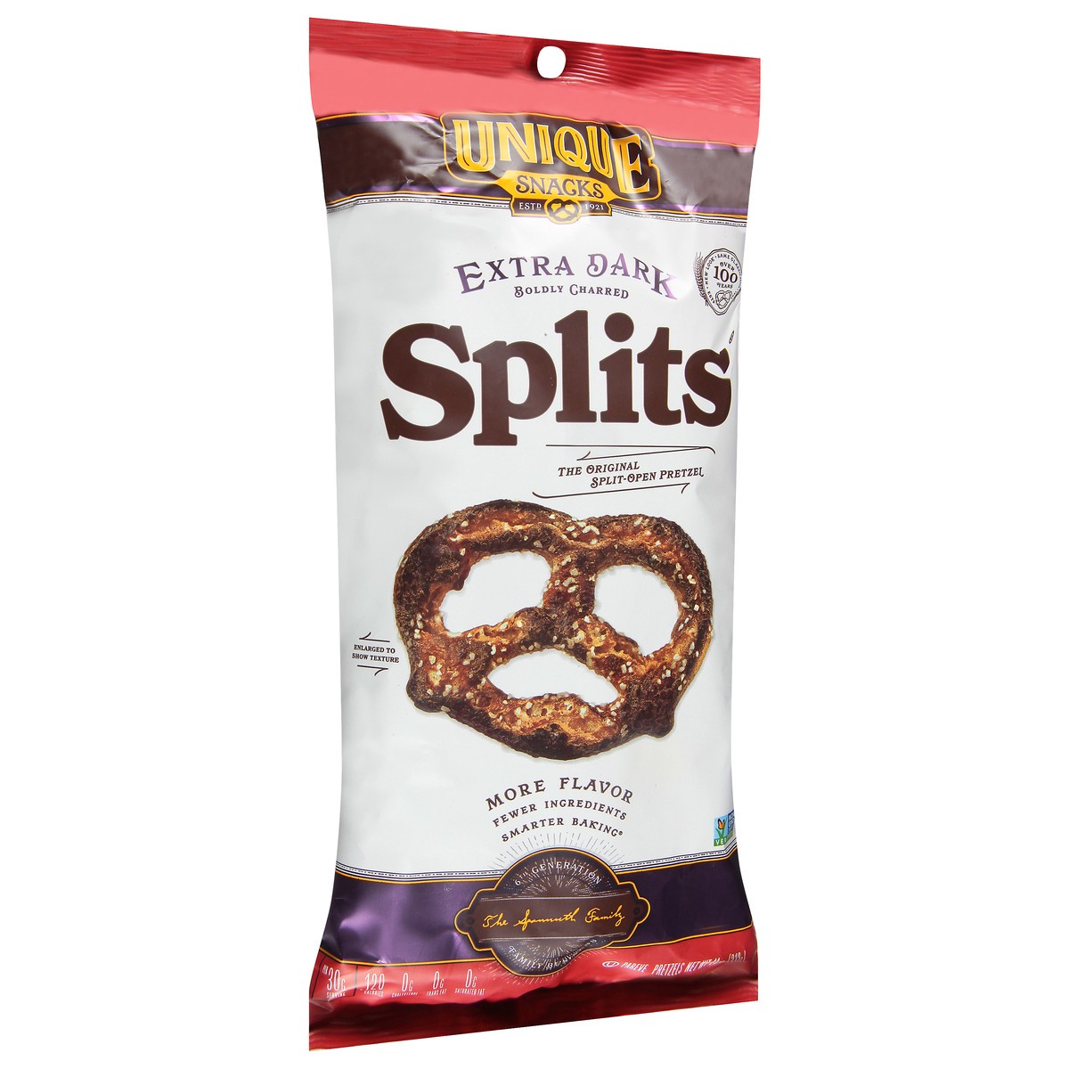 slide 2 of 9, Unique Snacks Splits Extra Dark Pretzels 11 oz, 11 oz