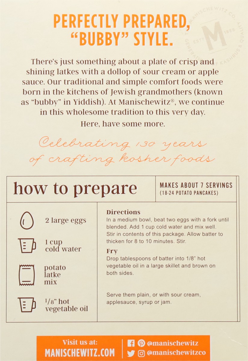 slide 9 of 9, Manischewitz Homestyle Potato Latke Mix 6 oz, 6 oz