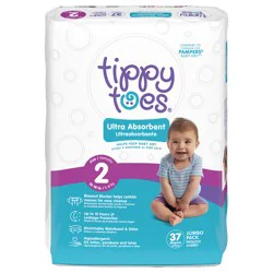 Tippy Toes Jumbo Diapers, Size 2