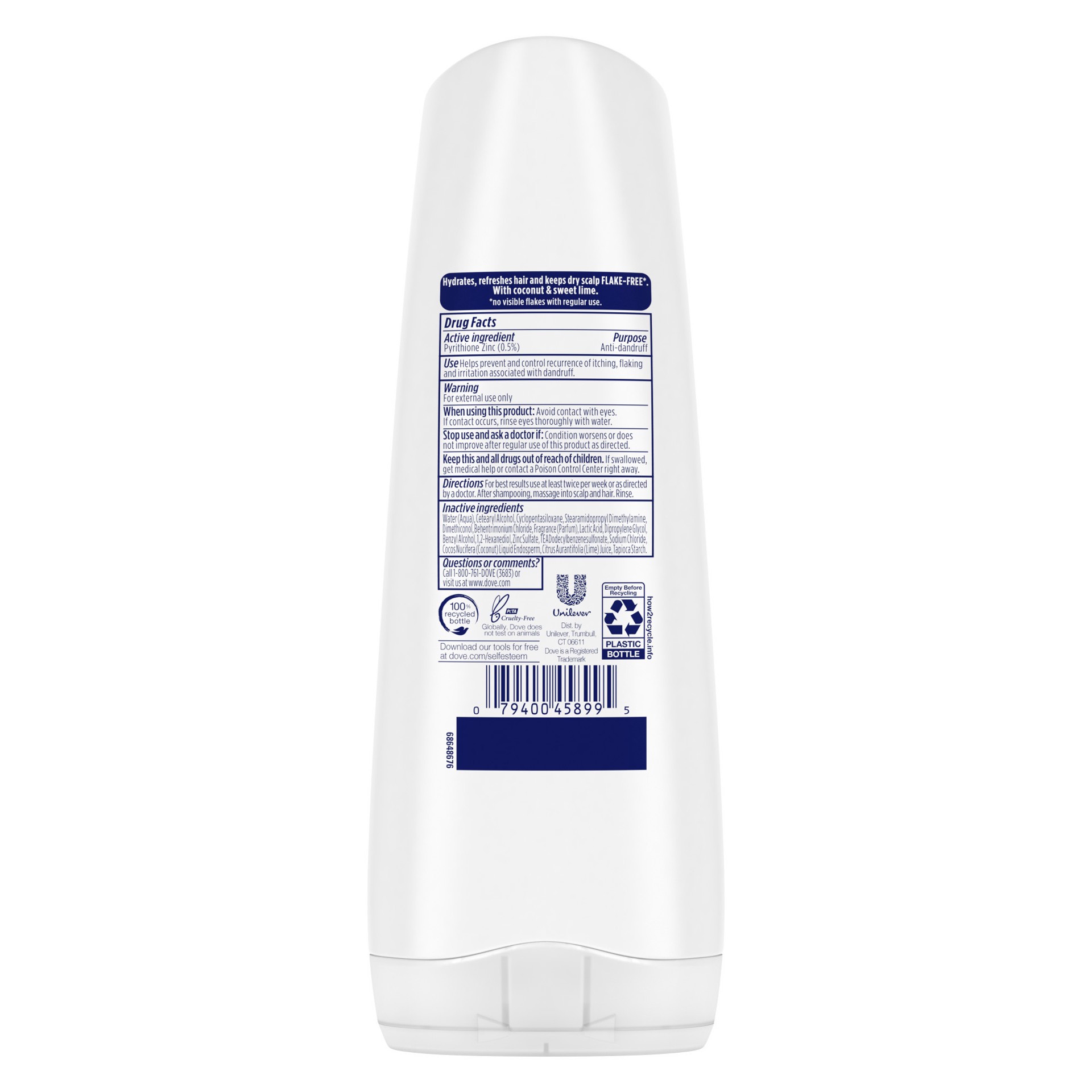 slide 2 of 6, Dove DermaCare Scalp Anti-Dandruff Conditioner Coconut & Hydration, 12 oz, 12 oz