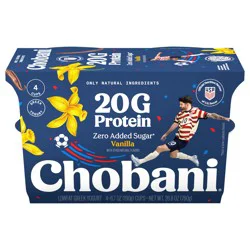 Chobani Lowfat Greek Vanilla Yogurt 4 - 6.7 oz Cups