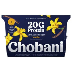 Chobani Lowfat Greek Vanilla Yogurt 4 - 6.7 oz Cups