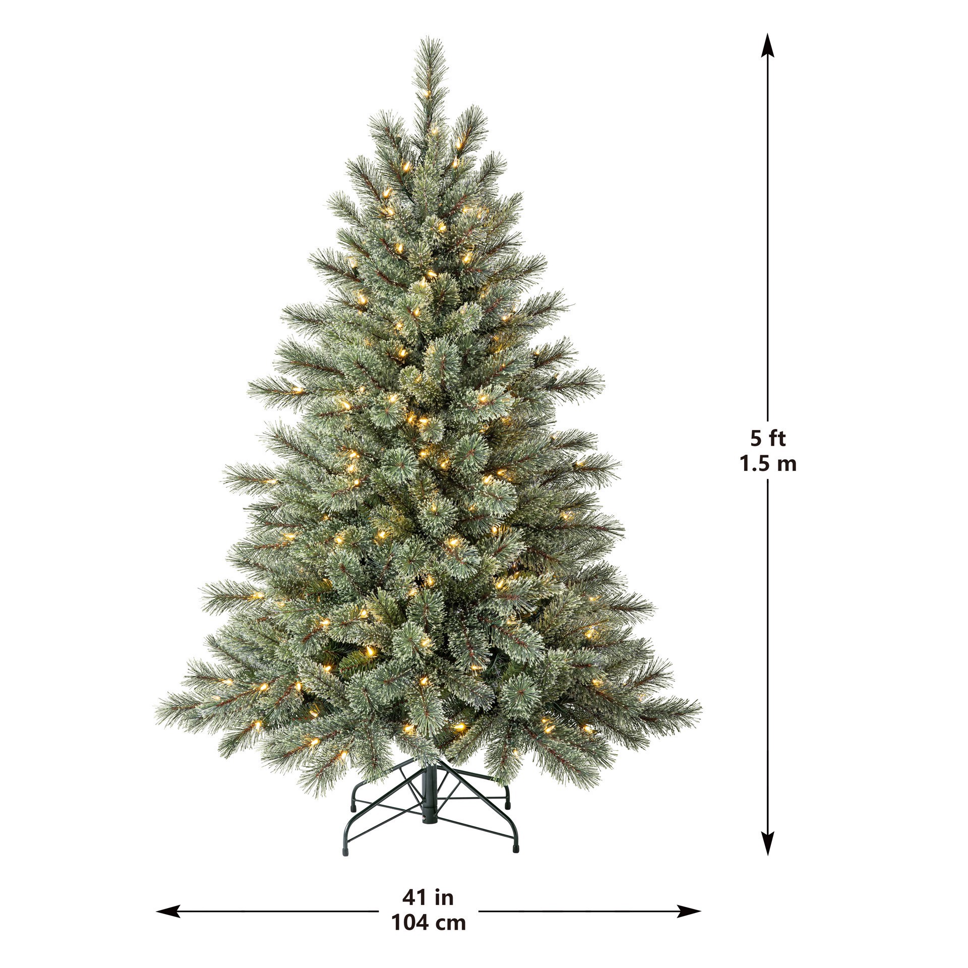 slide 7 of 10, 5ft. Pre-Lit Bowen Pine Artificial Christmas Tree, Warm White Led Lights By Ashland, 5 ft