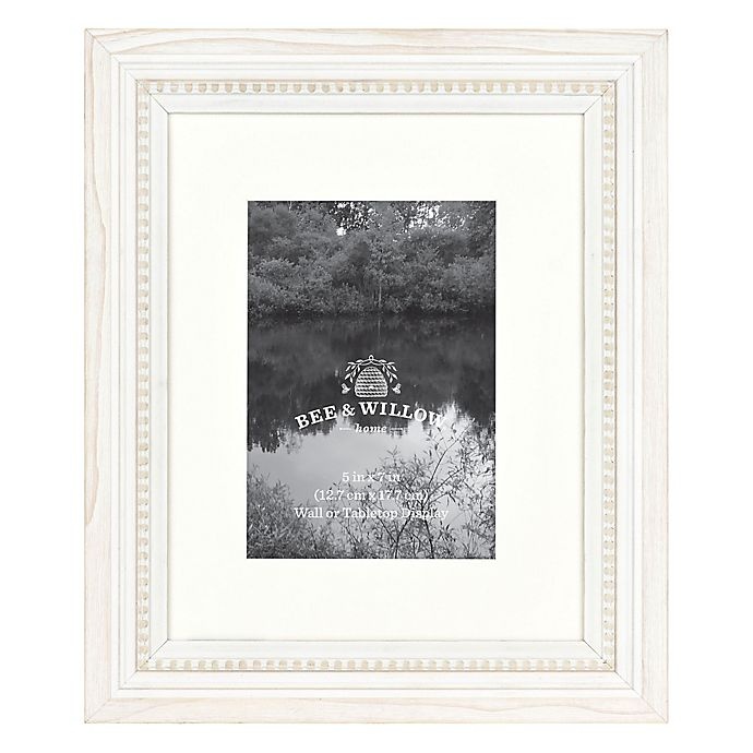 slide 1 of 4, Bee & Willow Home Bee & Willow Beaded Wood Matted Picture Frame - White, 5 in x 7 in