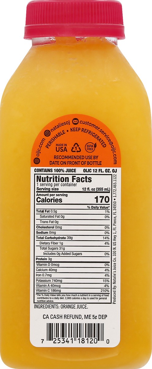 slide 12 of 12, Natalie's Orange Juice 12 oz, 12 oz