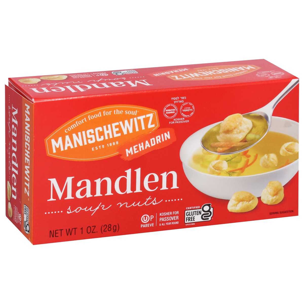 slide 2 of 9, Manischewitz Mehadrin Mandlen Soup Nuts 1 oz, 1 oz