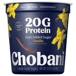 Chobani 20G Protein Lowfat Greek Yogurt Vanilla 32oz