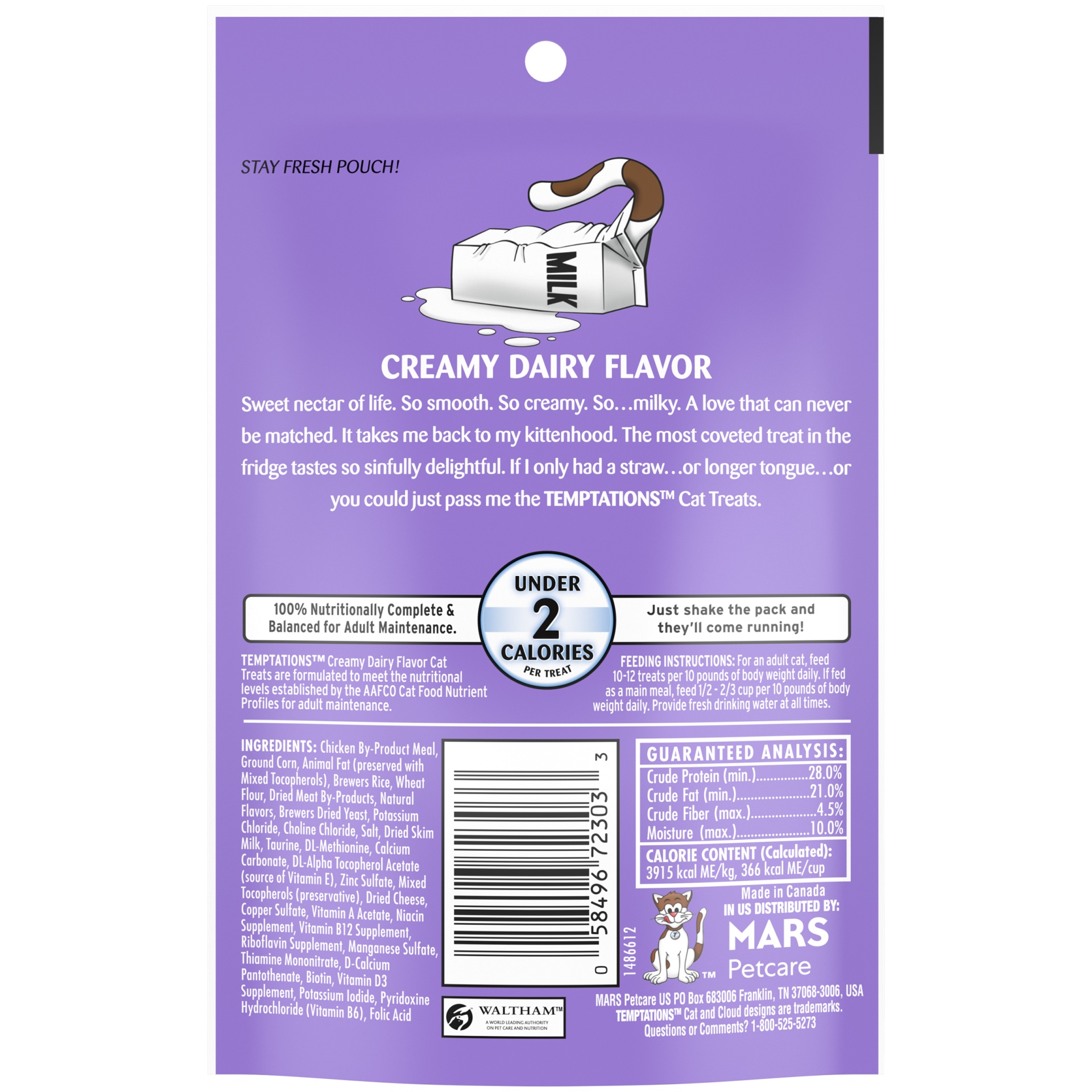 slide 2 of 7, Temptations Classic Crunchy And Soft Cat Treats Creamy Dairy Flavor, 3 oz