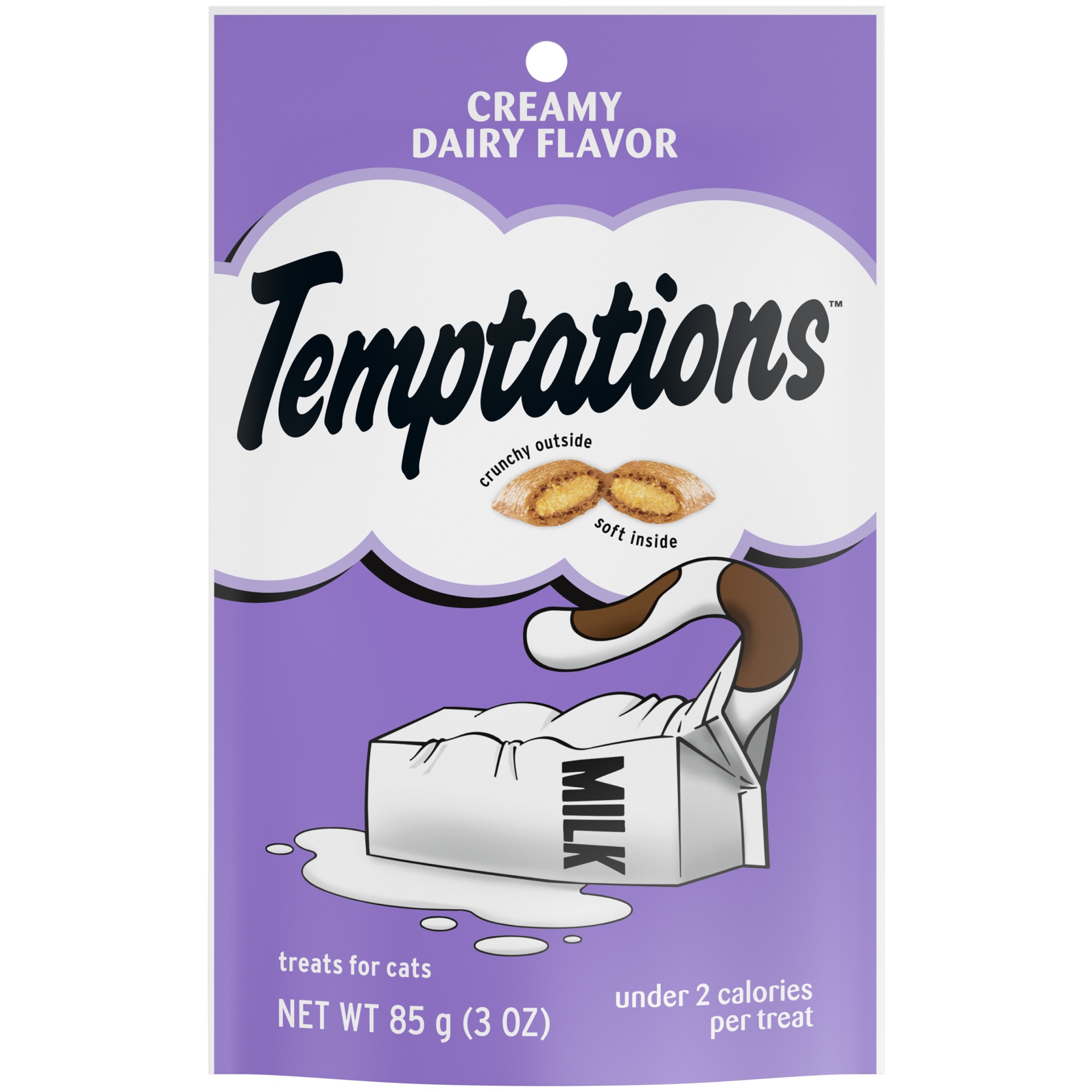 slide 1 of 7, Temptations Classic Crunchy And Soft Cat Treats Creamy Dairy Flavor, 3 oz