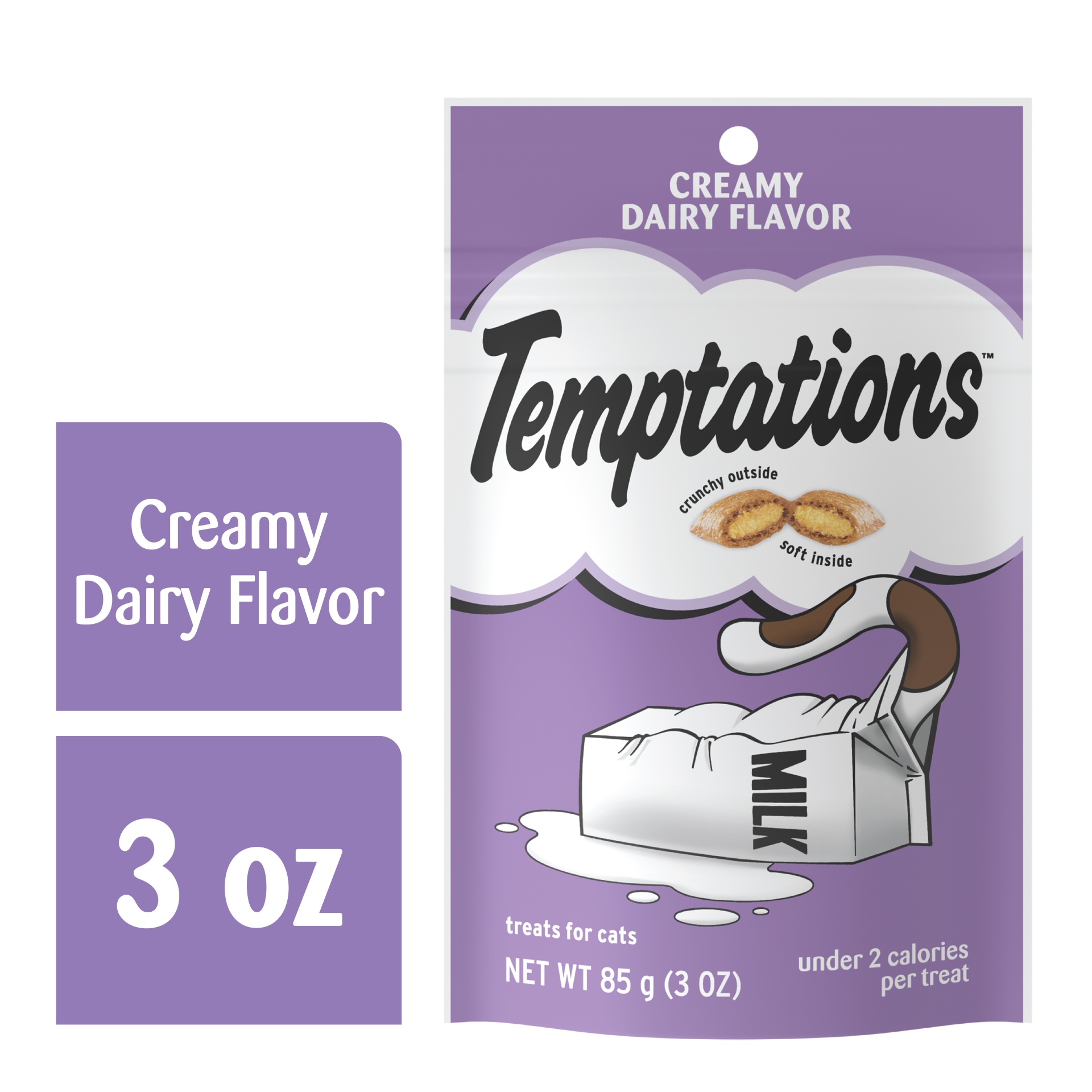 slide 6 of 7, Temptations Classic Crunchy And Soft Cat Treats Creamy Dairy Flavor, 3 oz