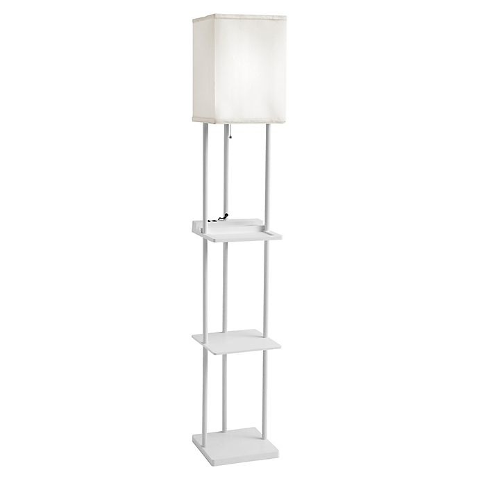 slide 1 of 7, Equip Your Space tagre Floor Lamp with Charging Station - White, 1 ct