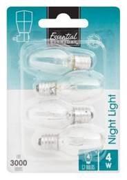 slide 1 of 6, Essential Everyday Light Bulbs, Night Light, 4 Watts, 4 ct