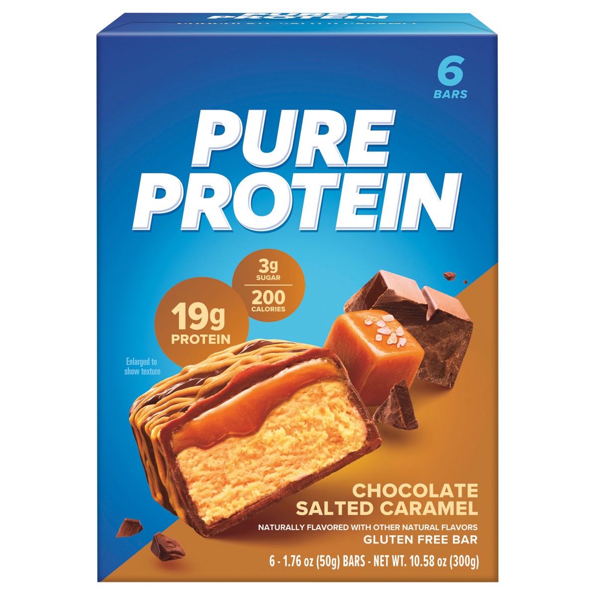 slide 14 of 15, Pure Protein Bars, Chocolate Salted Caramel, 19 g Protein, 1.76 oz, 6 ct, 6 ct