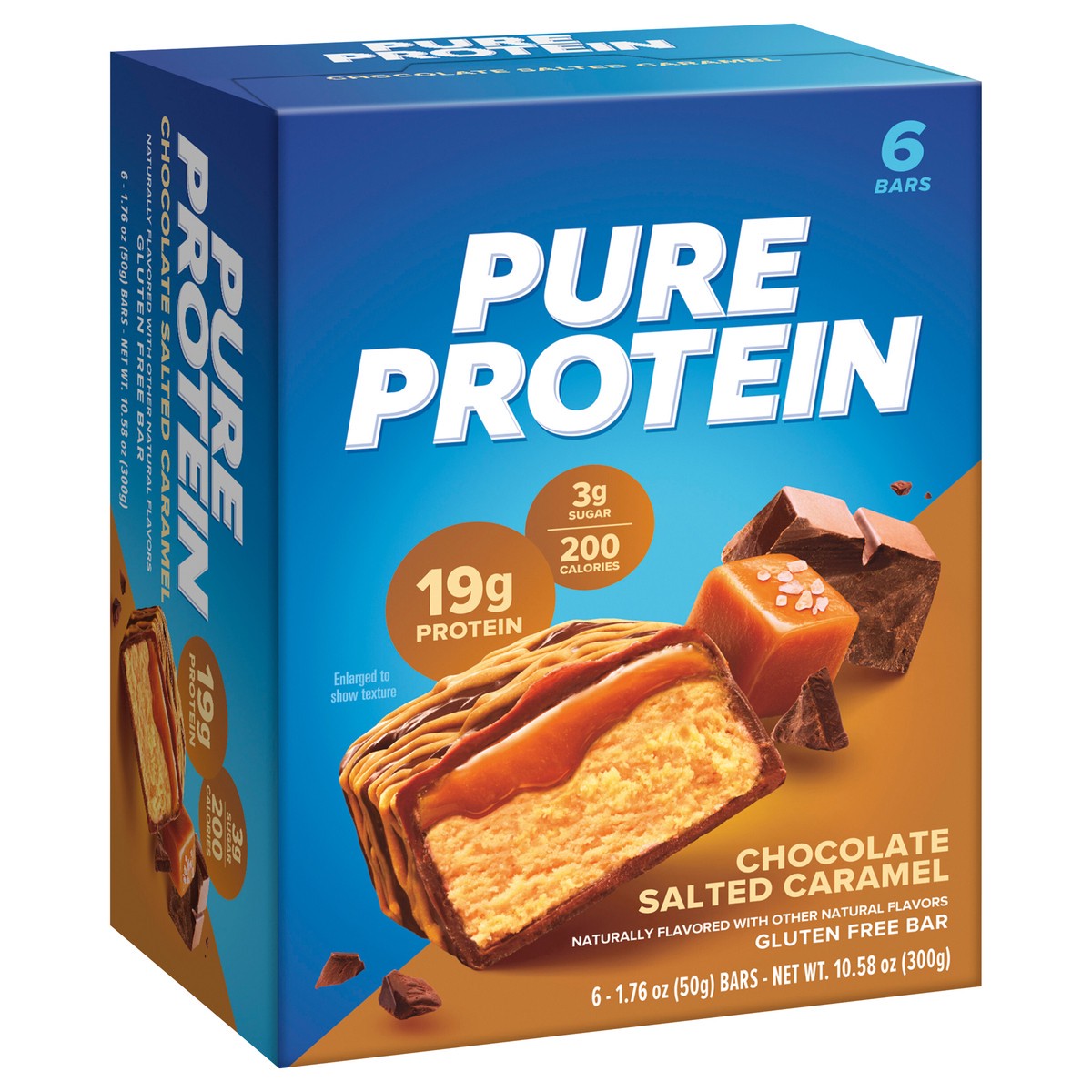 slide 15 of 15, Pure Protein Bars, Chocolate Salted Caramel, 19 g Protein, 1.76 oz, 6 ct, 6 ct