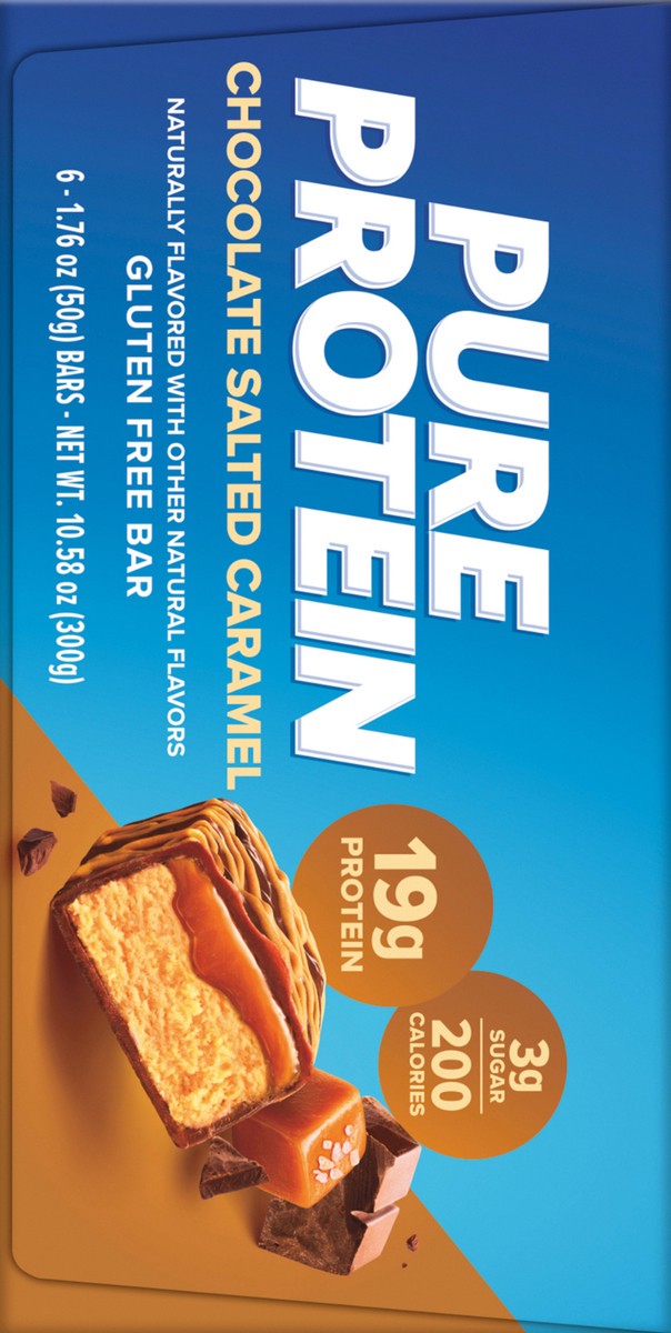 slide 7 of 15, Pure Protein Bars, Chocolate Salted Caramel, 19 g Protein, 1.76 oz, 6 ct, 6 ct