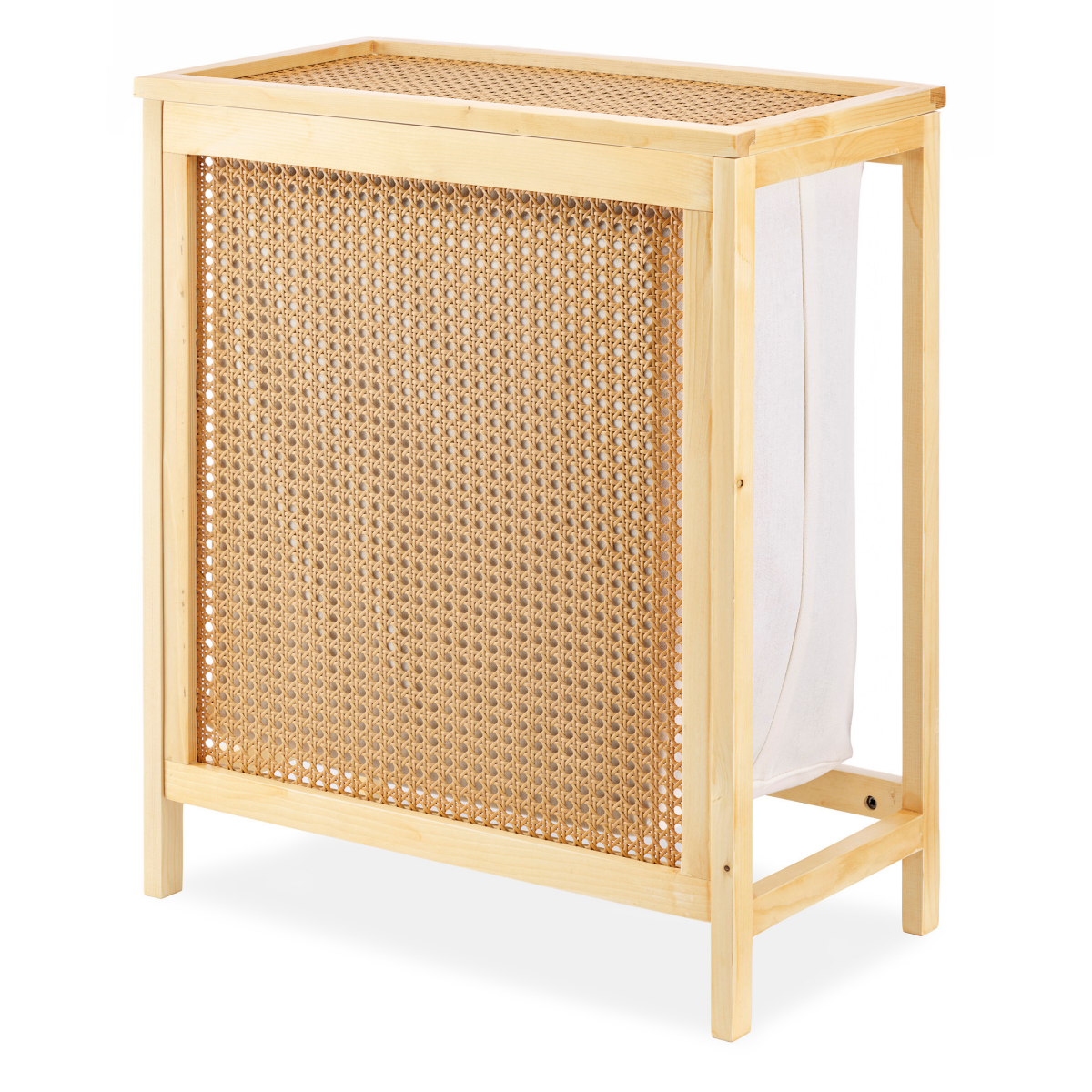 slide 1 of 21, Whitmor Cane Natural Hamper with Lid, 1 ct